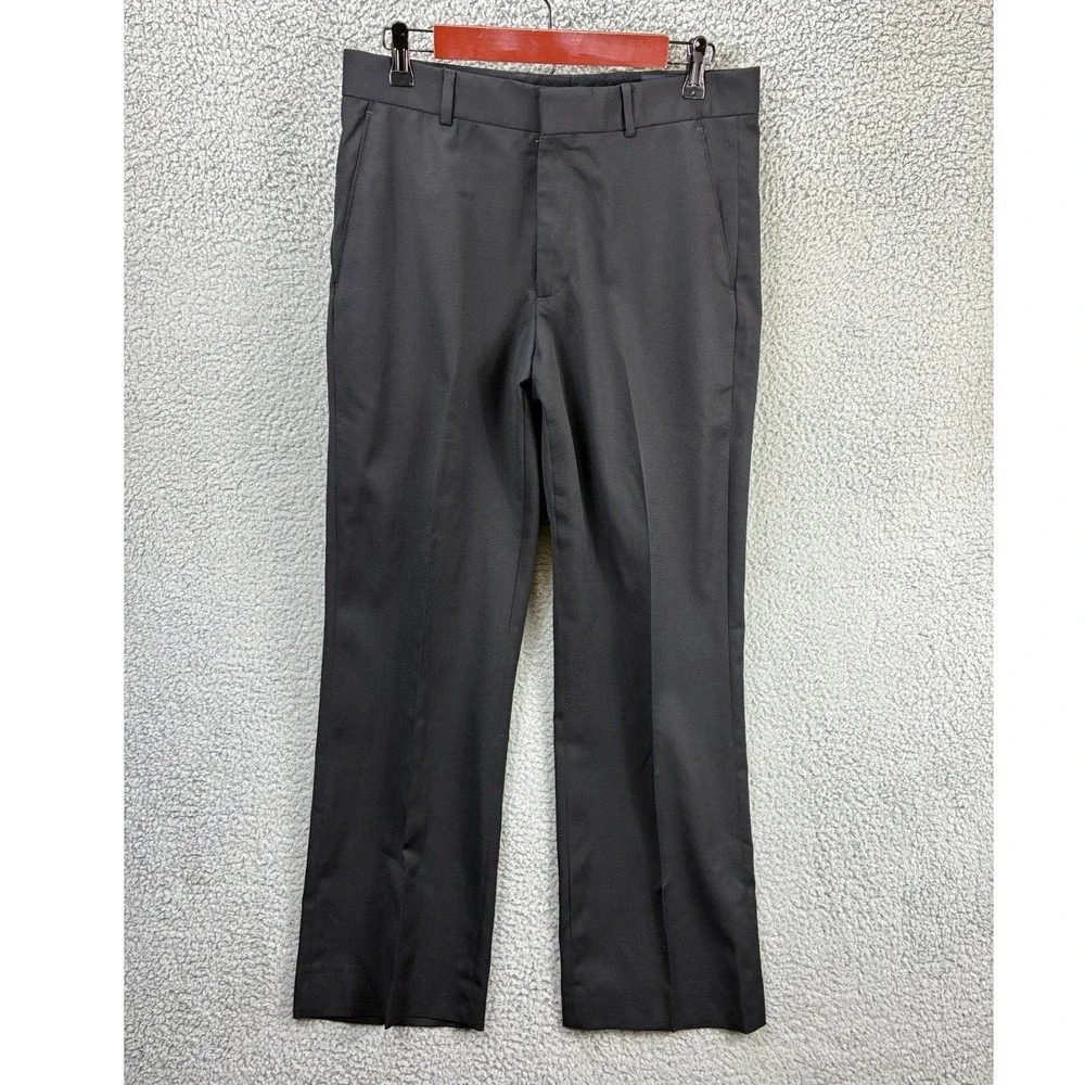 Banana Republic Flat Front Dress Pants Mens 32x30 Black Slacks Work Formal Suit